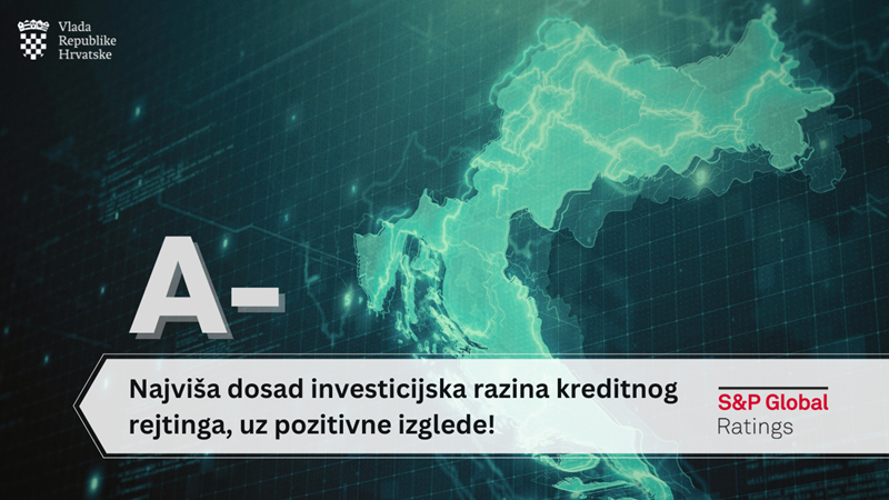 S&P potvrdio rejting A- za Hrvatsku, uz pozitivne izglede
