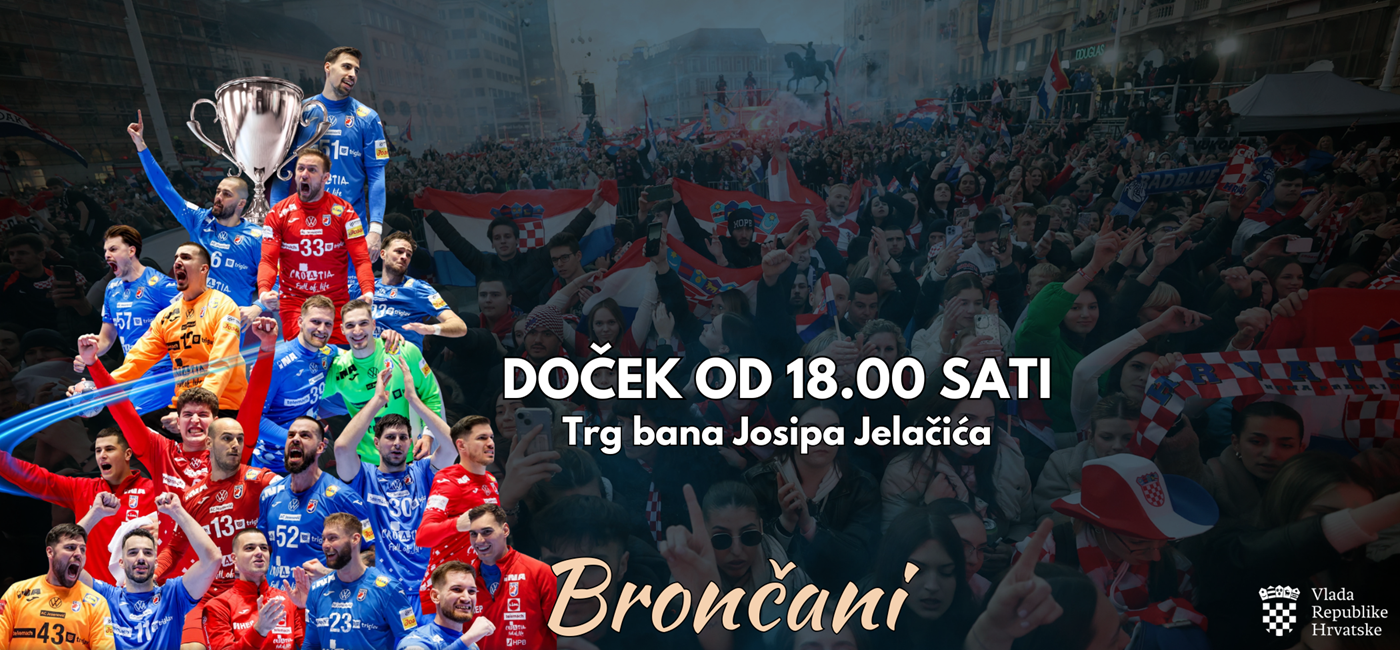 Doček brončanih rukometaša na glavnom gradskom trgu 